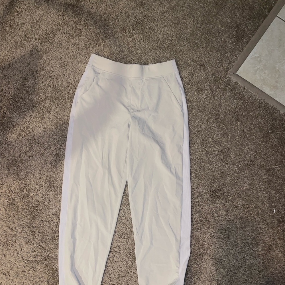 Athleta Cream High-Waisted Pants
